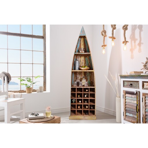 Impressionen zu Invicta Interior Weinregal & Stiefelregal Borneo 190cm | Recyceltes Mangoholz, Bild 3