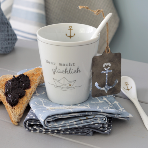 Impressionen zu Krasilnikoff Becher Happy Mug Meer macht glücklich, Bild 1