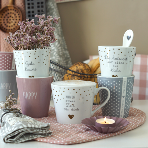Impressionen zu Krasilnikoff Happy Mug Becher Die Antwort auf alles ist Liebe, Bild 1