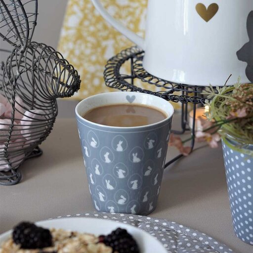Impressionen zu Krasilnikoff Happy Mug Bunnies grau, Bild 1