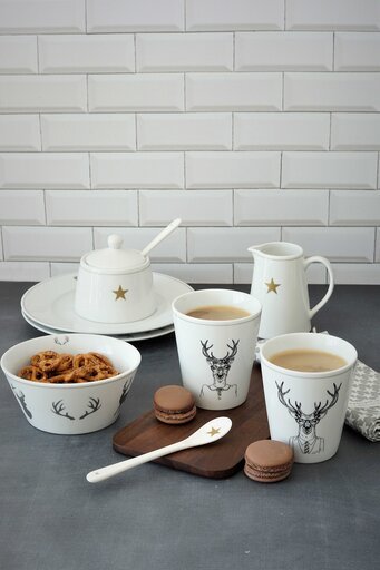Impressionen zu Krasilnikoff Happy Mug Hipster Deer aus Porzellan, Bild 3