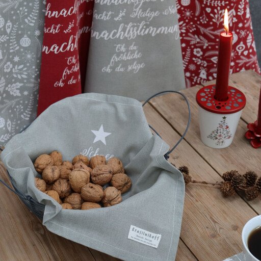 Impressionen zu Krasilnikoff Stoffserviette Christmas Words, Bild 1