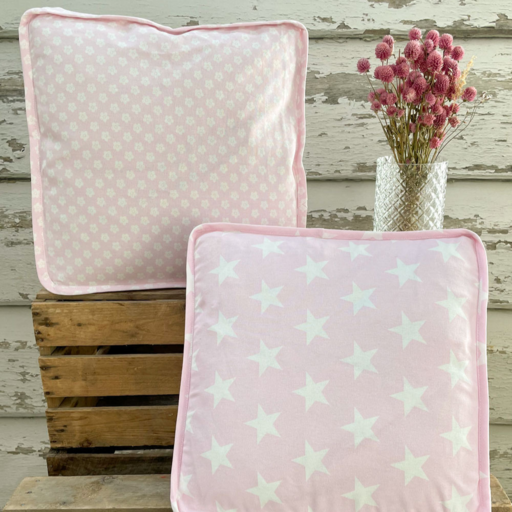 Impressionen zu Krasilnikoff Box Sitzkissen Bezug Pink with Stars, Bild 1