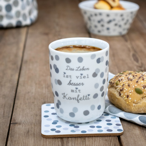 Impressionen zu Krasilnikoff Wave Mug, Das Leben ist viel besser mit Konfetti, Bild 1