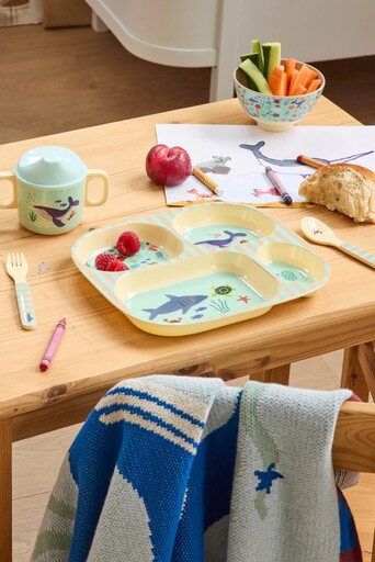 Impressionen zu RICE Baby-Geschirrset - Ocean Print - Geschenkbox, Bild 1