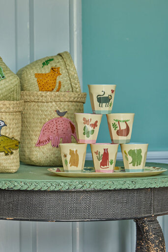 Impressionen zu RICE Kleine Melamin Becher Sweet Jungle Print - 6er Set, Bild 1