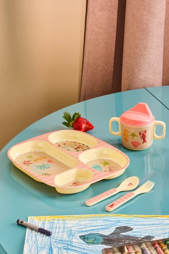 Impressionen zu RICE Melamin Babylöffel und -gabel Ocean Print, Bild 1