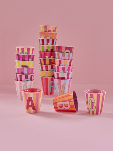 Impressionen zu RICE Melamin Buchstabenbecher gestreift, Bild 1