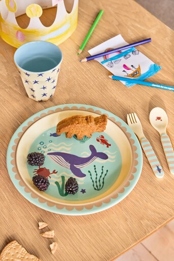 Impressionen zu RICE Melamin Kinderteller Ocean Print, Bild 1
