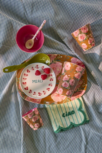 Impressionen zu RICE Melamin Becher Floral Fiesta Rose Medium, Bild 1