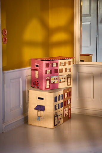 Impressionen zu RICE Bast Kinder Spielzeug Aufbewahrungsbox Paris, faltbar, Bild 1