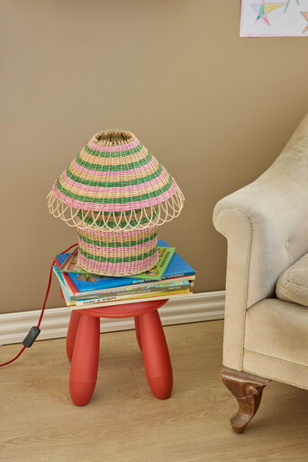 Impressionen zu RICE Natur-Rattan Tischlampe, niedrig, Bild 2