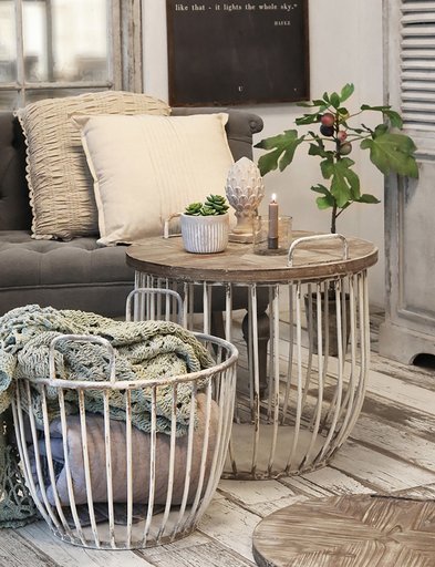 Impressionen zu Chic Antique Shabby Sofatisch mit Holzdeckel 2er Set, Bild 1