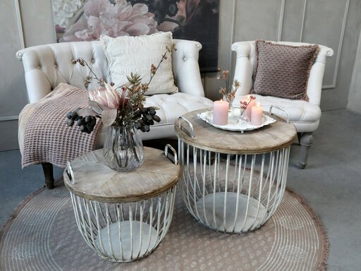 Impressionen zu Chic Antique Shabby Sofatisch mit Holzdeckel 2er Set, Bild 7