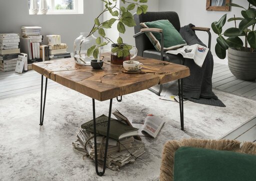 Impressionen zu skandeko Quadratischer Couchtisch aus recyceltem Holz, Bild 1