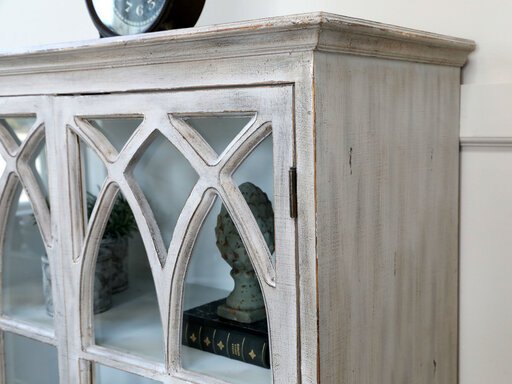 Impressionen zu Chic Antique Shabby Chic Vitrine mit Kreuztüren, Bild 5