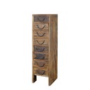 Chic Antique Grimaud Schmale Vintage Kommode mit 8 Schubladen | Recyclingholz