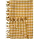 IB Laursen Plaid natur/gelb kariert Baumwolldecke