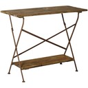 Klappbarer Holztisch mit Regal & Metallgestell – Pflanztisch