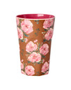 Hoher Melamin Becher Floral Fiesta Rose
