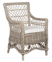 Stuhl aus Rattan mit Kissen